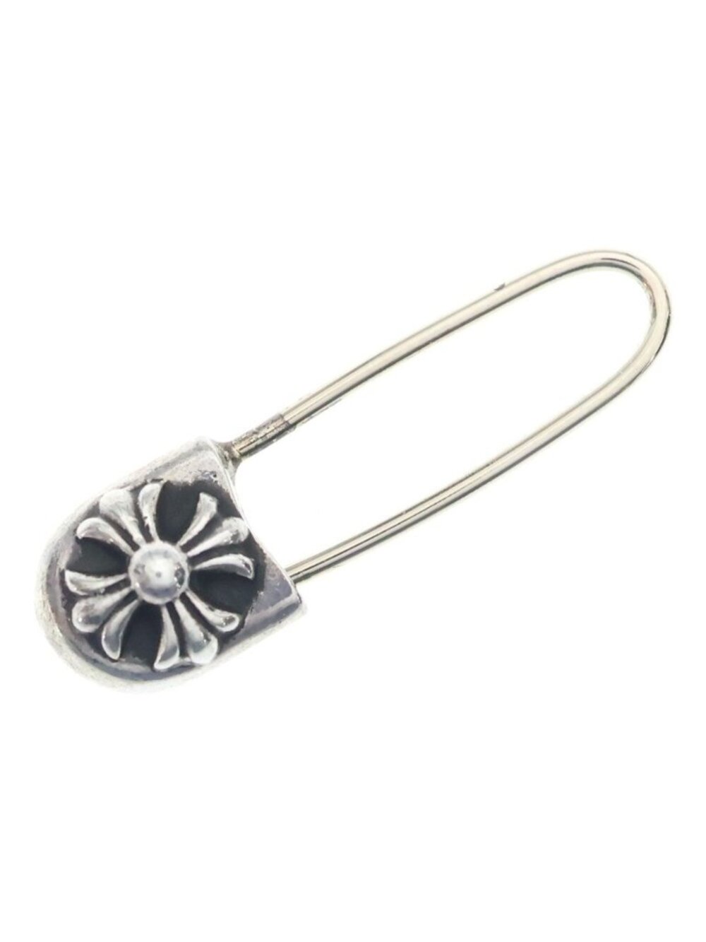 Chrome Hearts ER Safety Pin Silver Earrings